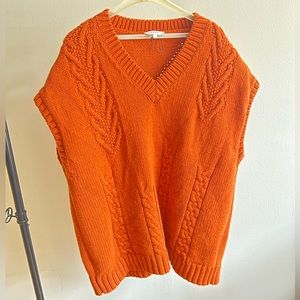 KOTN 100% wool orange sweater vest oversized large